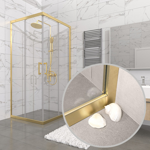 Золотое душевое ограждение