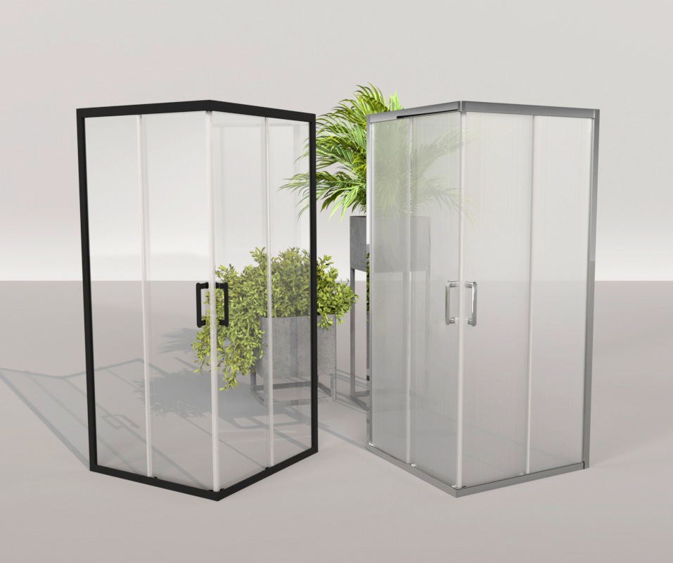 Черное душевое ограждение