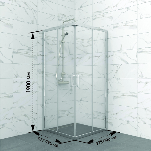Душевое ограждение 100×100 см
