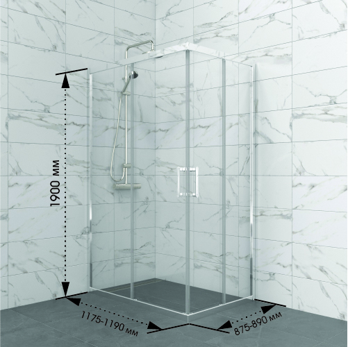 Душевое ограждение 120×90 см